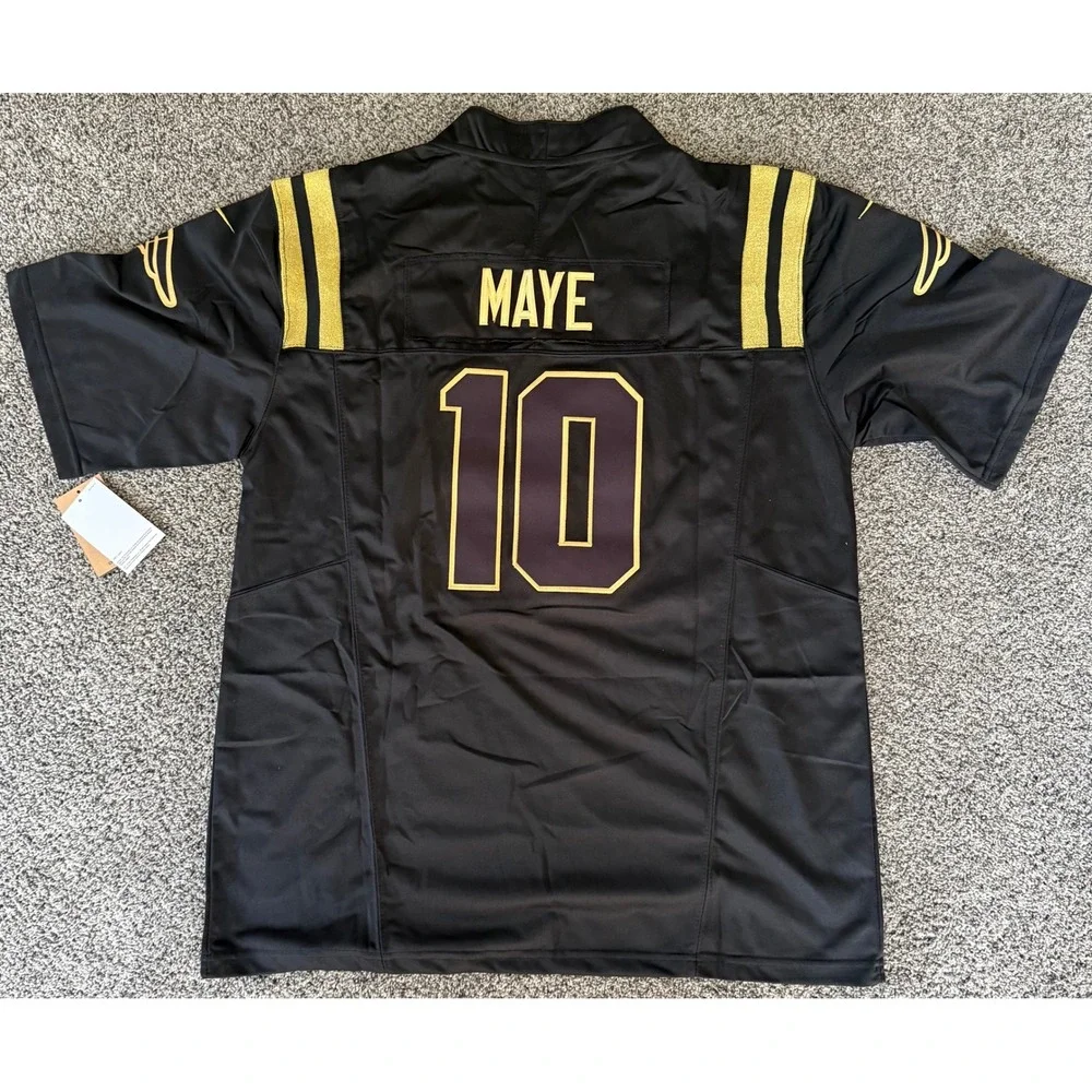 Nike Drake Maye New England Patriots Jersey Black Gold NFL XXL‎ New